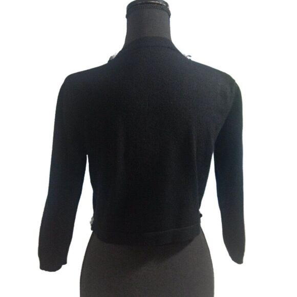 Studio Y Black Sequined Shrug Jacket Size Medium - Picture 3 of 5